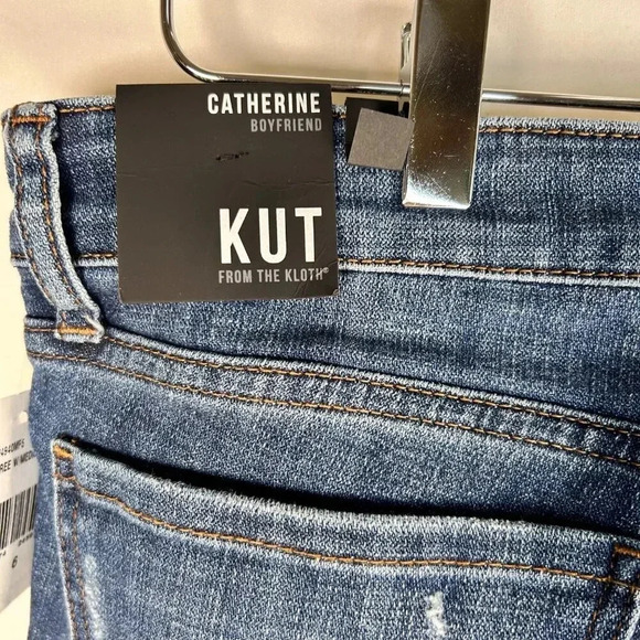 Kut From Kloth Catherine Boyfriend Size 6 Distressed Denim Jeans Casual - Picture 5 of 5